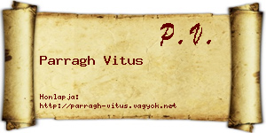 Parragh Vitus névjegykártya